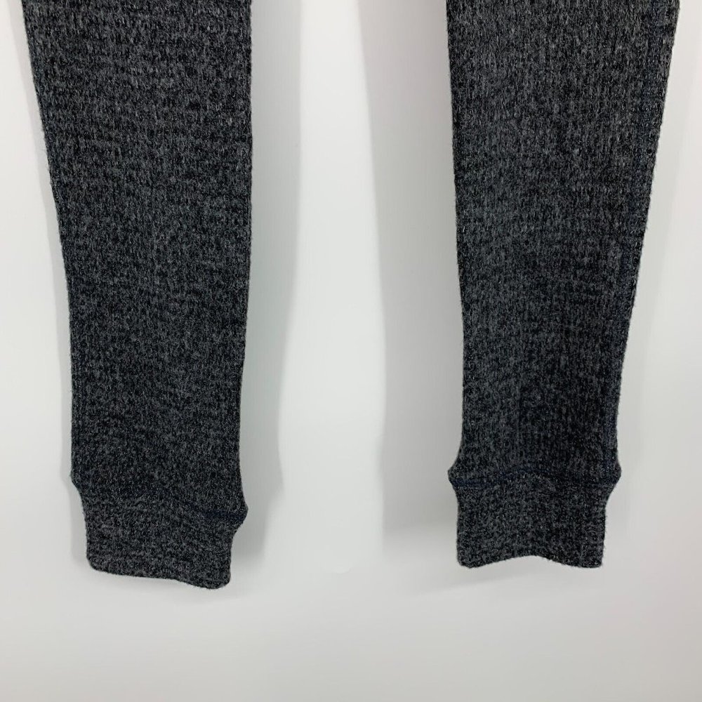 Aerie Leggings Black Gray Lounge Pull On Waffle Knit High Rise - Picture 8 of 13